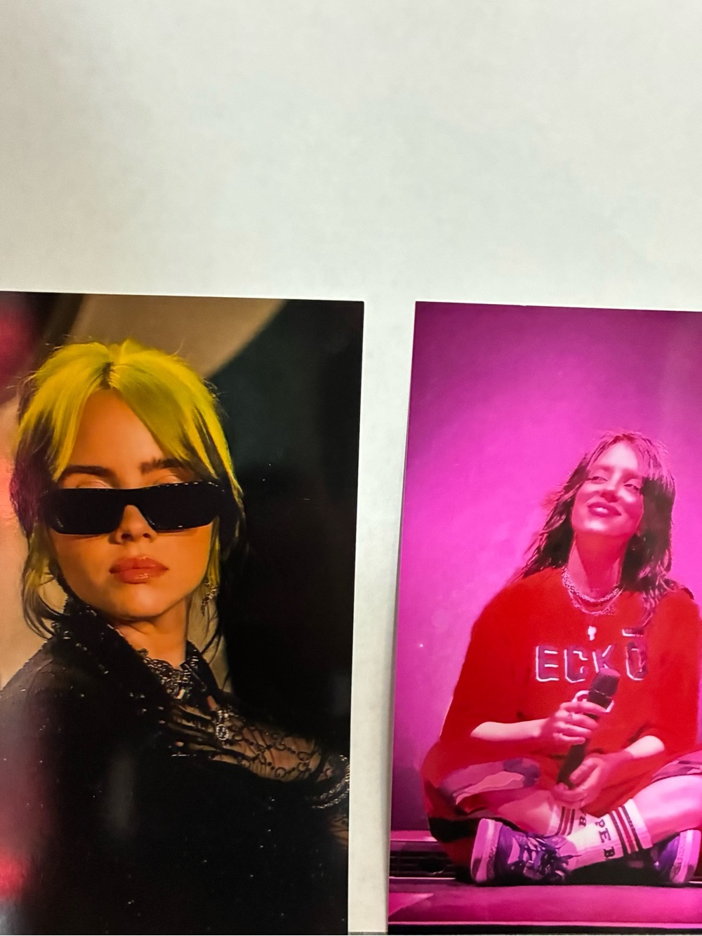 Billie Eilish Photo Prints - Neon Green & Pink Poster Pair